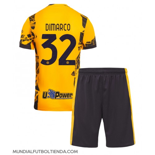 Camiseta Inter Milan Federico Dimarco #32 Tercera Equipación Replica 2024-25 para niños mangas cortas (+ Pantalones cortos)